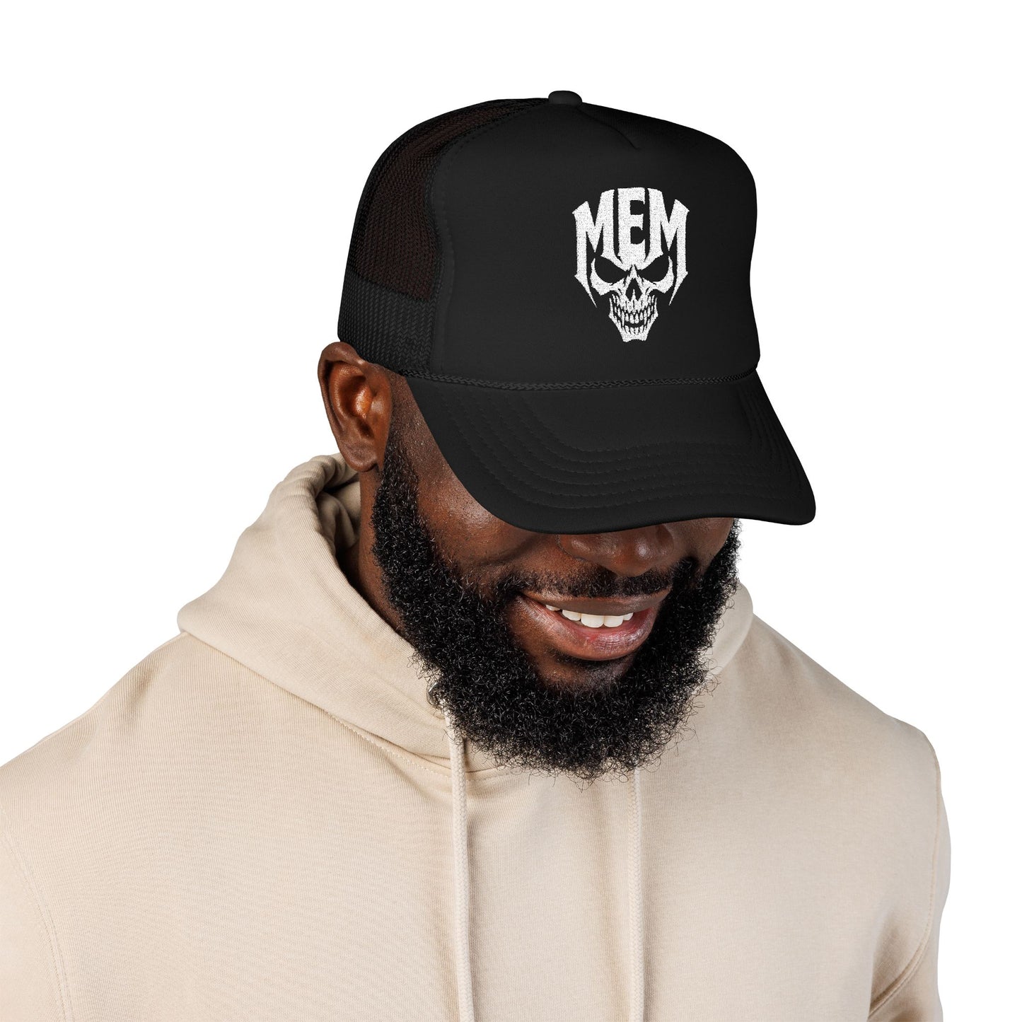 NEW! Embroidered "Skull Fang" on Foam Trucker